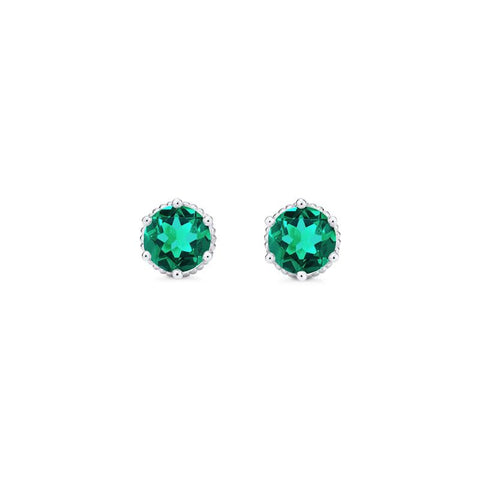 [Evelyn] Vintage Classic Crown Earrings in Lab Emerald Earrings michelliafinejewelry   