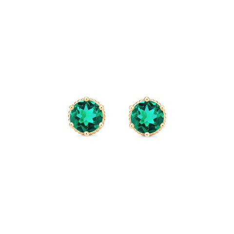 [Evelyn] Vintage Classic Crown Earrings in Lab Emerald Earrings michelliafinejewelry   