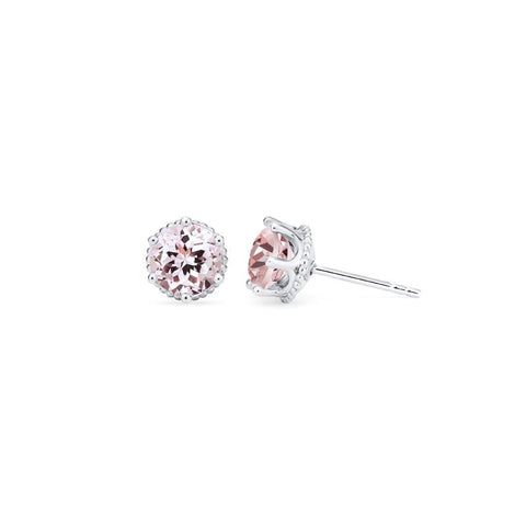 [Evelyn] Vintage Classic Crown Earrings in Morganite Earrings michelliafinejewelry   