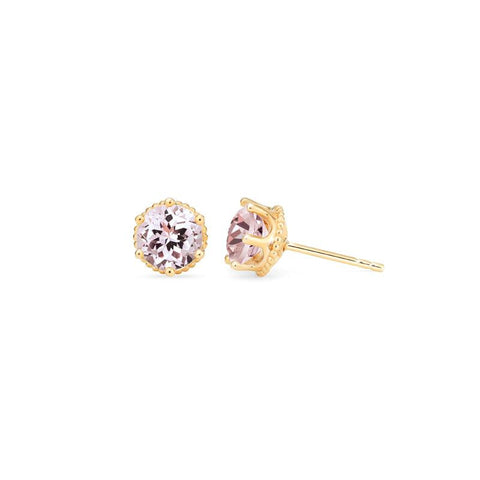 [Evelyn] Vintage Classic Crown Earrings in Morganite Earrings michelliafinejewelry   