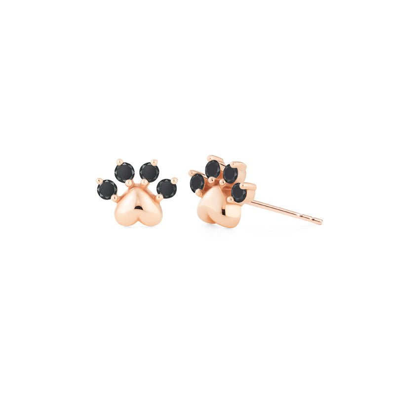 [Beans] Dog & Cat Paw Diamond Earrings Earrings michelliafinejewelry   