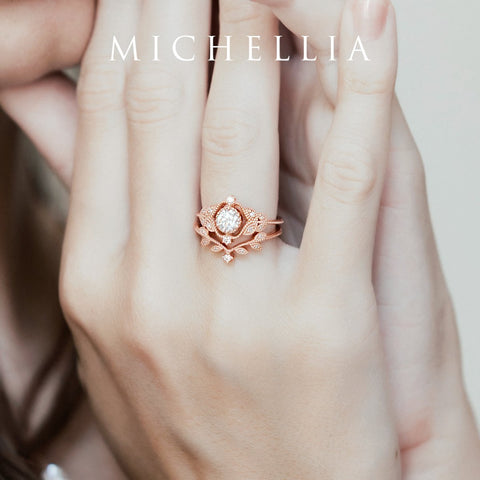 [Adeline] Vintage Rose Ring in Morganite Women's Ring michelliafinejewelry   