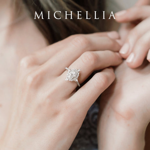 [Alessandra] Art Deco Oval Cut Engagement Ring in Diamond / Moissanite Women's Ring michelliafinejewelry   