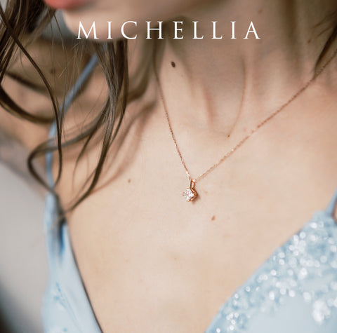 [Astoria] Fluer De Lis Princess Cut Necklace in Moissanite Necklace michelliafinejewelry   