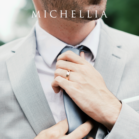 [Noah] Men's Classic Comfort Fit Band with Hidden Moonstone, 5mm Men's Band Michellia Fine Jewelry   