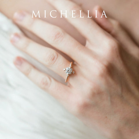 [Stella] Aura of Galaxy Engagement Ring in Diamond / Moissanite Women's Ring michelliafinejewelry   