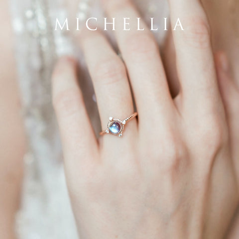 [Stella] Aura of Galaxy Engagement Ring in Labradorite Women's Ring michelliafinejewelry   