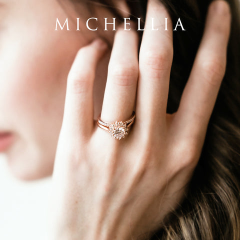 [Rosalie] Vintage Bloom Engagement Ring in Diamond / Moissanite Women's Ring michelliafinejewelry   