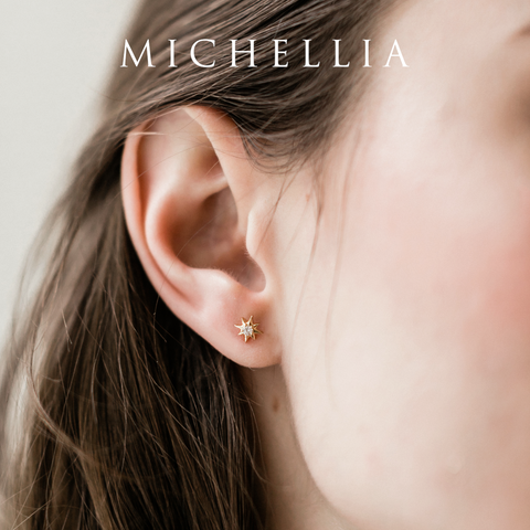 [Divina] Diamond Wandering Star Solid Gold Earrings Earrings michelliafinejewelry