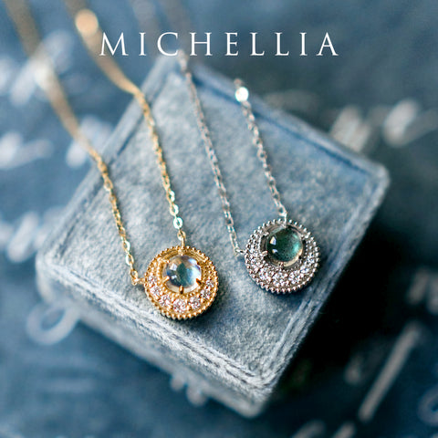 [Luna] Crescent Moon Necklace in Moonstone Necklace michelliafinejewelry   