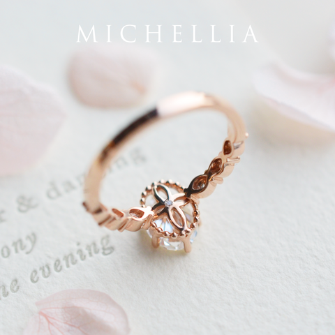 [Evelina] Vintage Classic Crown Oval Engagement Ring in Diamond / Moissanite Women's Ring michelliafinejewelry   