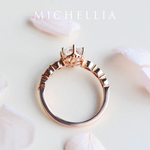 [Evelina] Vintage Classic Crown Oval Engagement Ring in Diamond / Moissanite Women's Ring michelliafinejewelry   