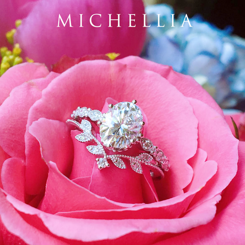 [Evelina] Vintage Classic Crown Oval Engagement Ring in Diamond / Moissanite Women's Ring michelliafinejewelry   