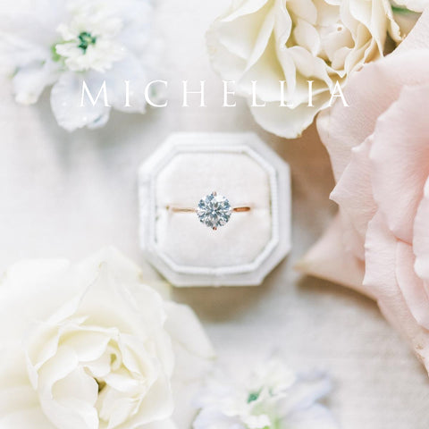 [Marguerite] Victorian Lace Solitaire Engagement Ring in Diamond / Moissanite Women's Ring michelliafinejewelry   