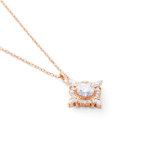 [Astrid] Art Deco Petite Necklace in Diamond / Moissanite Necklace michelliafinejewelry