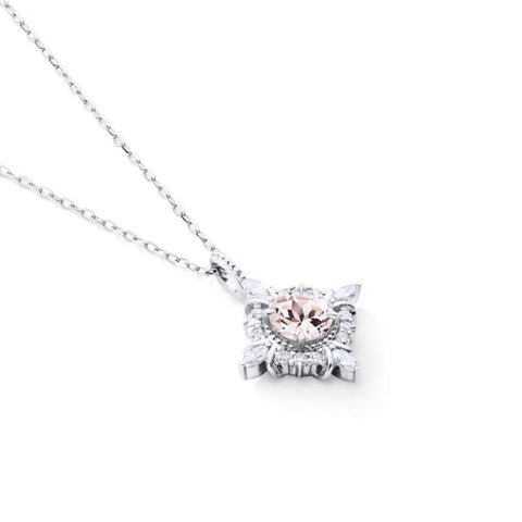 [Astrid] Art Deco Petite Necklace in Morganite Necklace michelliafinejewelry   
