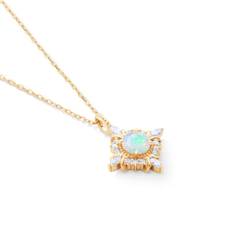 [Astrid] Art Deco Petite Necklace in Opal Necklace michelliafinejewelry   