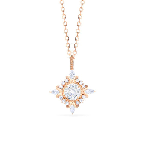 [Astrid] Art Deco Petite Necklace in Diamond / Moissanite Necklace michelliafinejewelry
