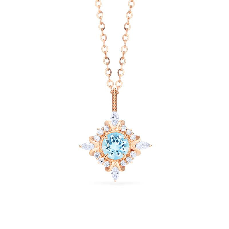 [Astrid] Art Deco Petite Necklace in Aquamarine Necklace michelliafinejewelry   