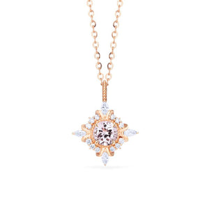 [Astrid] Art Deco Petite Necklace in Morganite Necklace michelliafinejewelry   