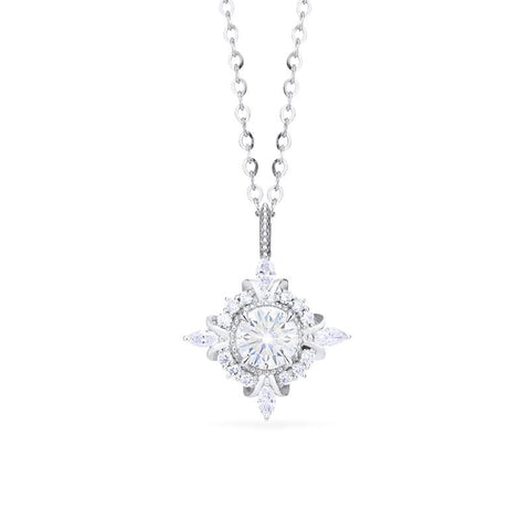 [Astrid] Art Deco Petite Necklace in Diamond / Moissanite Necklace michelliafinejewelry