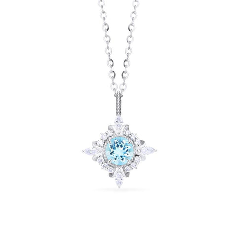 [Astrid] Art Deco Petite Necklace in Aquamarine Necklace michelliafinejewelry   