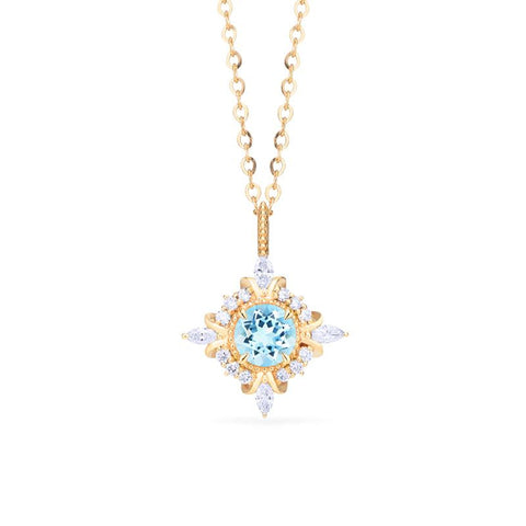 [Astrid] Art Deco Petite Necklace in Aquamarine Necklace michelliafinejewelry   