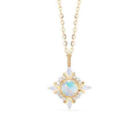 [Astrid] Art Deco Petite Necklace in Opal Necklace michelliafinejewelry   