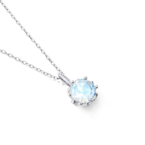 [Eden] Floral Solitaire Necklace in Moonstone Necklace michelliafinejewelry   