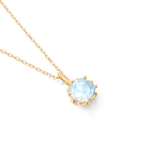 [Eden] Floral Solitaire Necklace in Moonstone Necklace michelliafinejewelry   