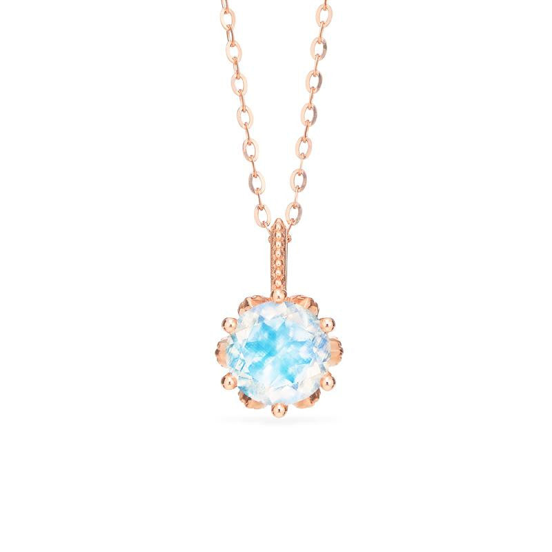 [Eden] Floral Solitaire Necklace in Moonstone Necklace michelliafinejewelry   