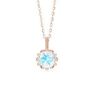 [Eden] Floral Solitaire Necklace in Moonstone Necklace michelliafinejewelry   