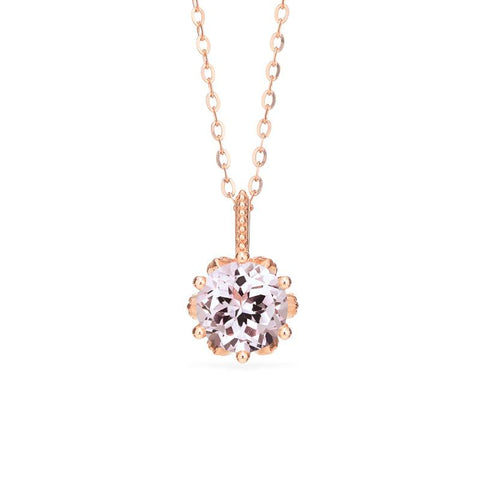 [Eden] Floral Solitaire Necklace in Morganite Necklace michelliafinejewelry   