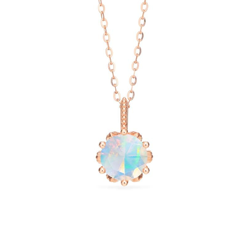 [Eden] Floral Solitaire Necklace in Opal Necklace michelliafinejewelry   
