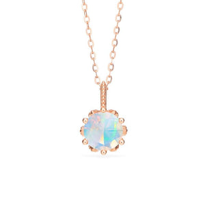 [Eden] Floral Solitaire Necklace in Opal Necklace michelliafinejewelry   