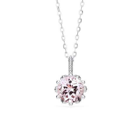 [Eden] Floral Solitaire Necklace in Morganite Necklace michelliafinejewelry   