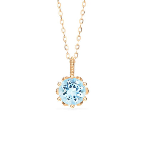 Eden | Floral Solitaire Necklace in Aquamarine – Michellia Fine Jewelry