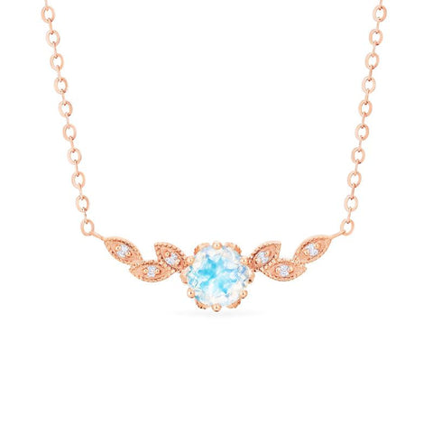 [Dahlia] Floral Leaf Necklace in Moonstone Necklace michelliafinejewelry   