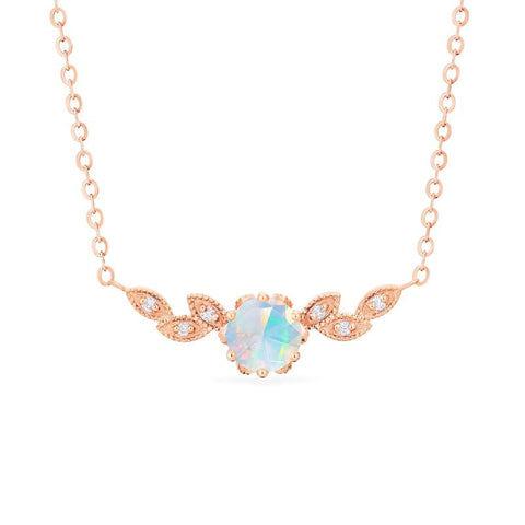 [Dahlia] Floral Leaf Necklace in Opal Necklace michelliafinejewelry   