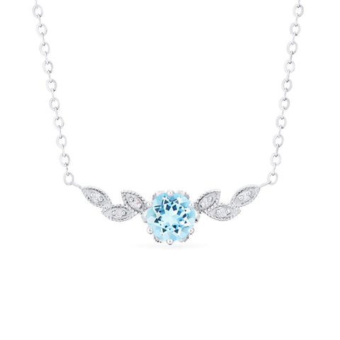 Wedding Jewelry - Minimalist 925 Sterling Silver Aquamarine CZ Bridal  Necklace | ADORA by Simona