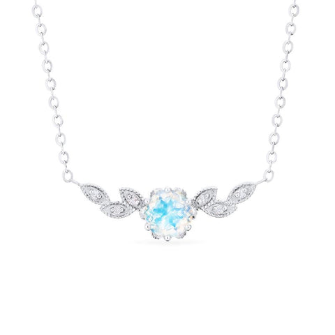 [Dahlia] Floral Leaf Necklace in Moonstone Necklace michelliafinejewelry   