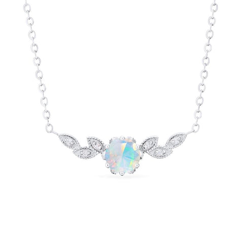 Tropical Flower Pink Opal Aquamarine Necklace – Marissa Collections