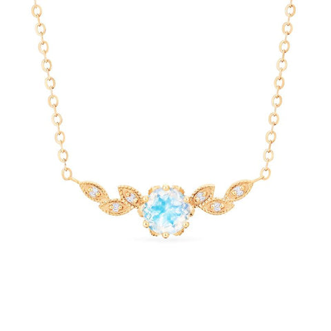 [Dahlia] Floral Leaf Necklace in Moonstone Necklace michelliafinejewelry   