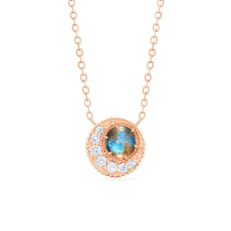 [Luna] Crescent Moon Necklace in Labradorite Necklace michelliafinejewelry   
