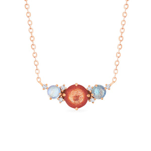 [Celestine] Galaxy Trio Three Stone Necklace in Sunstone, Moonstone, and Labradorite Necklace michelliafinejewelry   