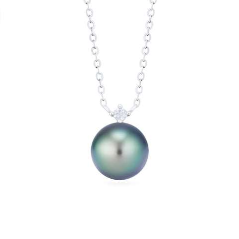 [Aisha] Moonrise Necklace in Tahitian Pearl Necklace michelliafinejewelry   