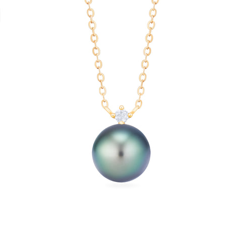 [Aisha] Moonrise Necklace in Tahitian Pearl Necklace michelliafinejewelry   