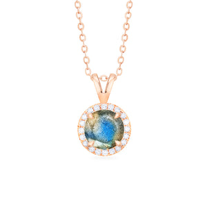 [Nova] Petite Halo Diamond Necklace in Labradorite Necklace michelliafinejewelry   