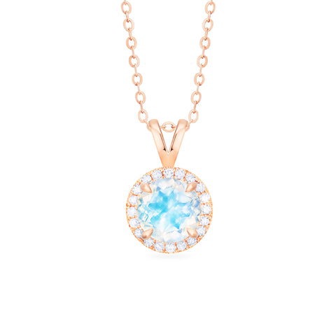 [Nova] Petite Halo Diamond Necklace in Moonstone Necklace michelliafinejewelry   