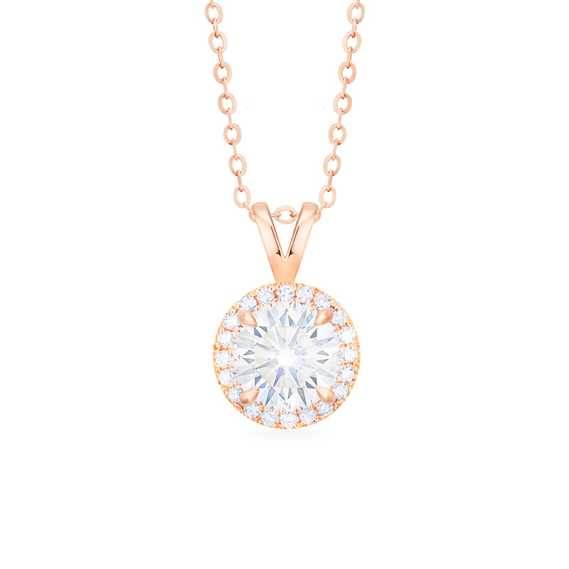 [Nova] Petite Halo Diamond Necklace in Moissanite Necklace michelliafinejewelry   